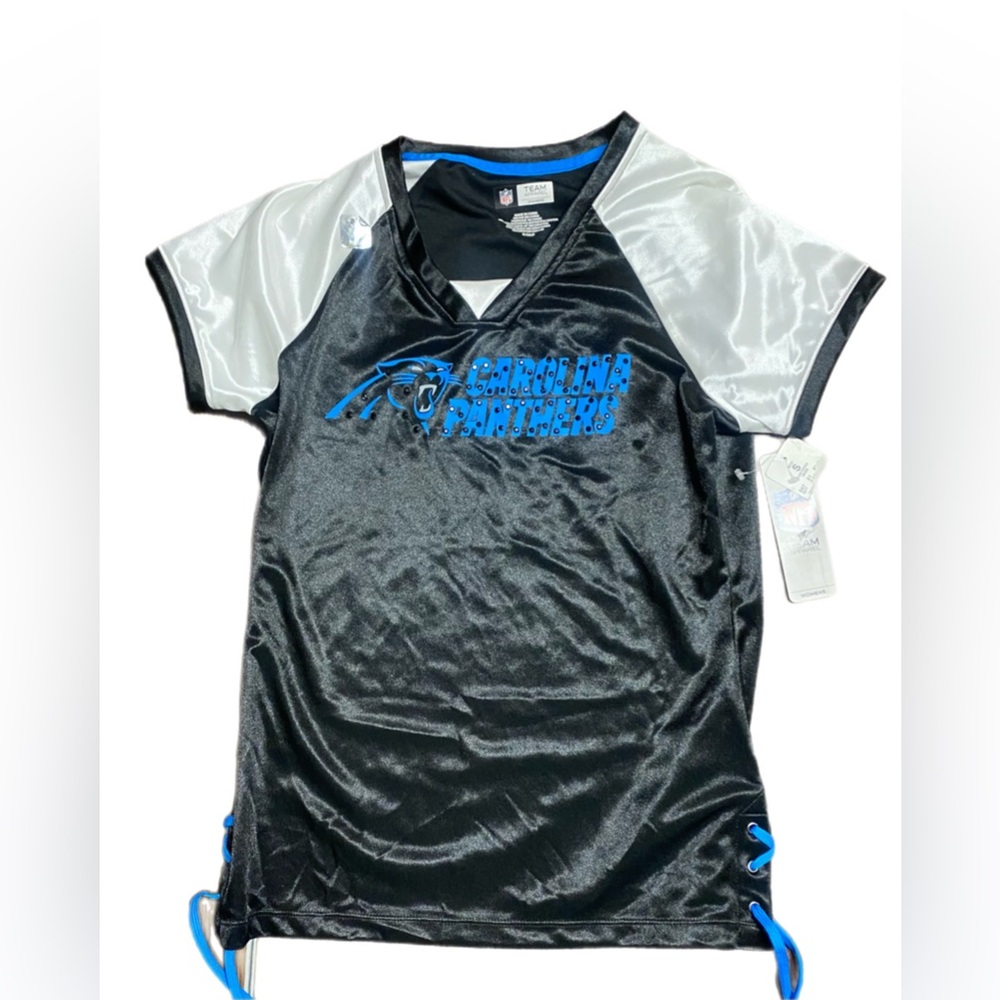NFL Carolina Panthers Women’s Black & White Short-Sleeve Jersey